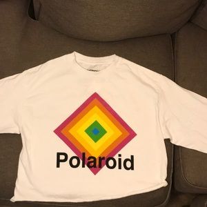 long sleeve polaroid crop top